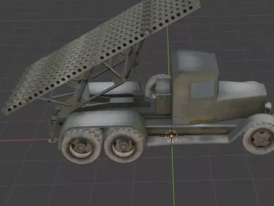 katyusha truck Low-poly 3D model