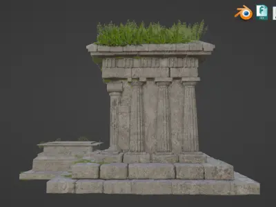 Abandoned Greek Temple - Ancient Architecture Low-poly 3D model
