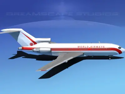 Boeing 727-100 World Airways 3D model
