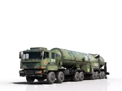 4 coatings of DF-31A CSS-10 DF31A ballistic missile launcher Low-poly 3D model