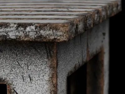 Old Rusty Bench Low-poly 3D model
