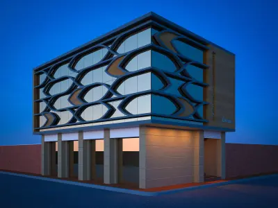 commercial office building 3D model