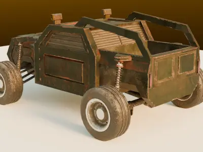 Armored truck Low-poly 3D model