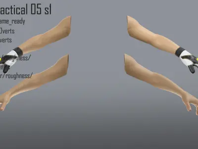 FPS hand glove tactical 05 s1 Low-poly 3D model