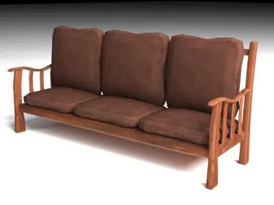 Couch leather sofa Free low-poly 3D model