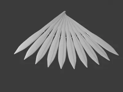 Tessen Low-poly 3D model