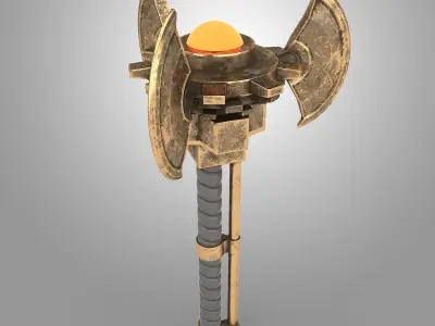 Axe Of Warrior bronze metal  Low-poly 3D model