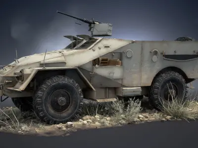 BTR-40 Game Ready Low-poly 3D model