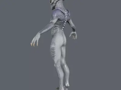Alien Stalker - Sci-Fi Enemy Rigged Game-Ready  Low-poly 3D model