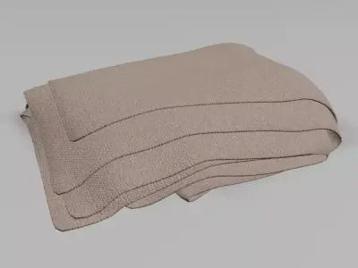 Blanket folded wool Free 3D model