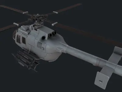MBB Bo 105 Low-poly 3D model