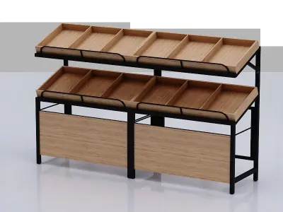 Stall model slat wall display rack Low-poly 3D model