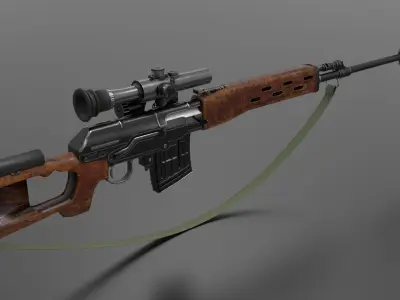 SVD Sniper Rifle Fps - Tps Low-poly 3D model