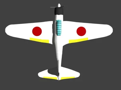 Low Poly A6M2 Zero Free low-poly 3D model