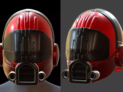 Helmet plastic mask Low-poly 3D model Low-poly 3D model Low-poly 3D model