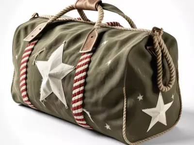 Vintage Military Canvas Duffle Bag 3D model