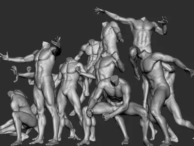 12 Male Poses Part 1 3D model