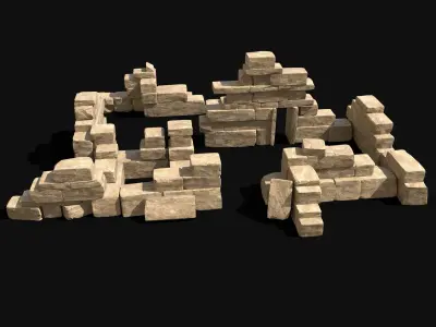  ARABIC DESERT RUINS ORIENTAL EGYPTIAN SAND STONE BIBLICAL Low-poly 3D model