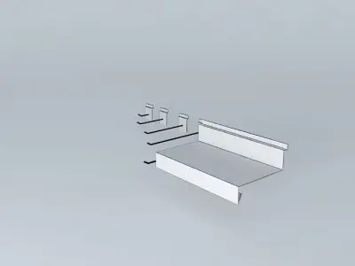 hooks and shelf canaletado panel Free 3D model