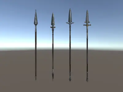 PBR Fantasy Weapons Spears Low-poly 3D model