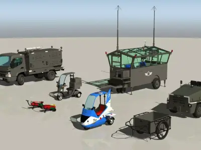 JASDF Airbase Equipment set 3D model