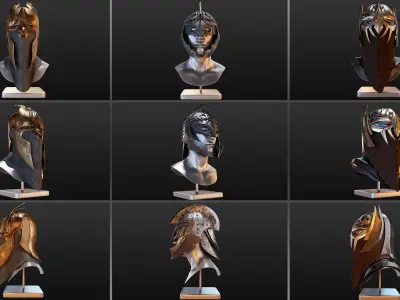 Viking Helmets Low-poly 3D model