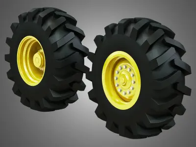 Tractor Tires and Rims - T06 3D model