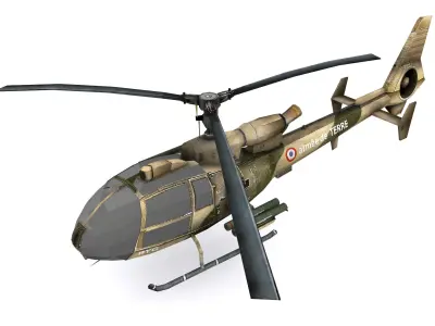 Aerospatiale SA-342 Gazelle  Low-poly 3D model
