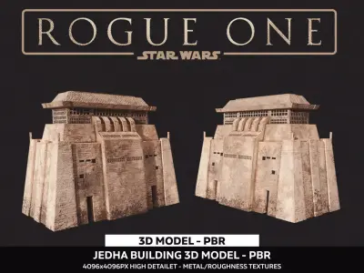Jedha Central Building Low-poly 3D model