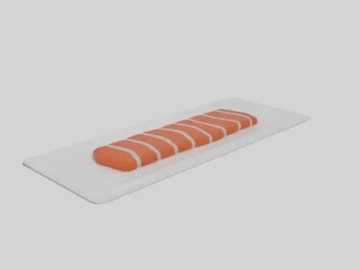  Salmon Fillet  Low-poly 3D model