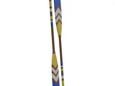 Boat Oars Paddle Low-poly 3D model