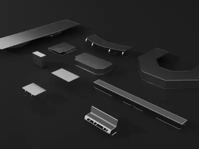 Sci Fi Furniture Low-poly 3D model