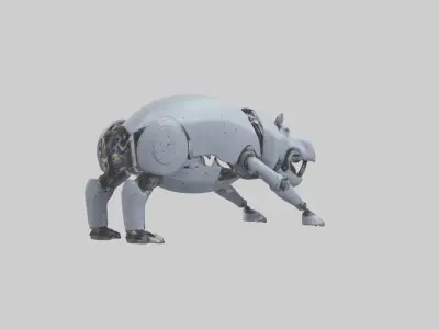 Robot version of a robot hippopotamus model 3D model