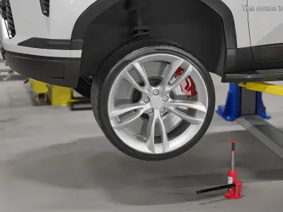 Luxury Car Wheel with Red Brake Caliper 3D model
