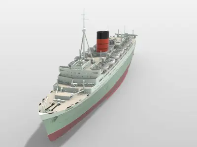 RMS Caronia - Cunards Green Goddess ocean liner and cruise ship 3D print model