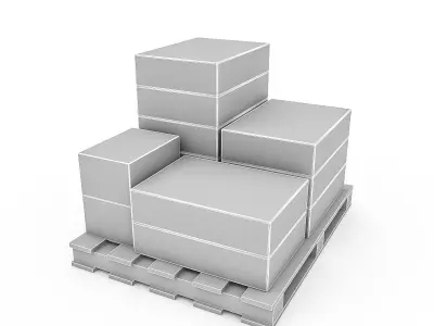 3D Warehouse Box Model 3 Low-poly 3D model