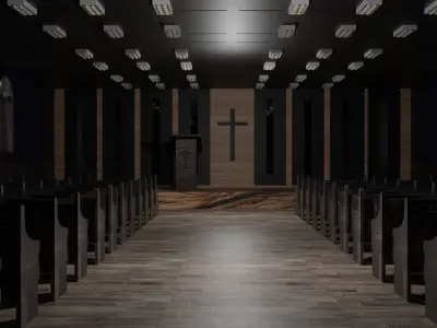 Church Interior Low-poly 3D model