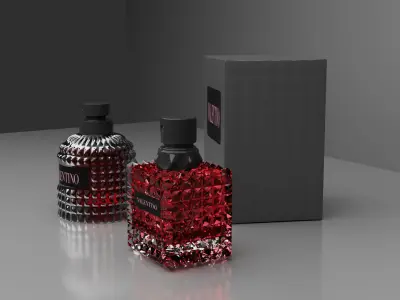 Two Valentino Perfume 3D model