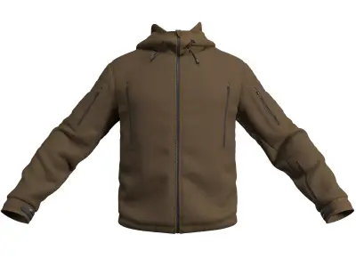 Military Tactical Fleece Jacket Helikon Tex - Marvelous Designer 3D model