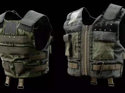 Tactical Body Armor Vest   Low Poly  game ready Low-poly 3D model