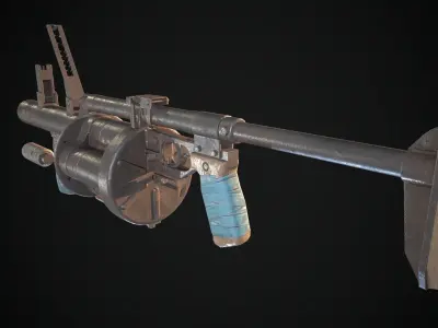 Grenade launcher Low-poly 3D model