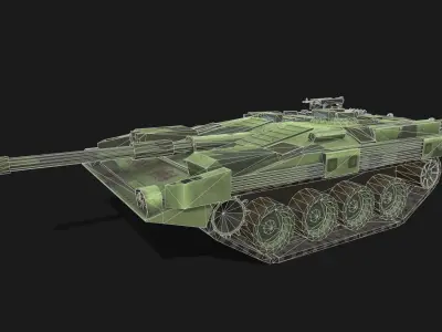 Tank Strf 90 Low-poly 3D model