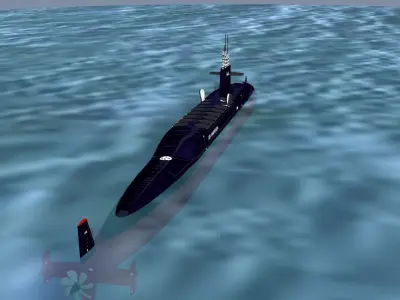 Ben Franklin Class USS Kamehemeha SSBN-642 3D model