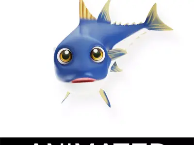 Thunnus Obesus Fish Animated   Low-poly 3D model