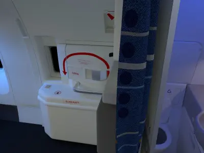 Boeing 777 KLM economy interior 3D model