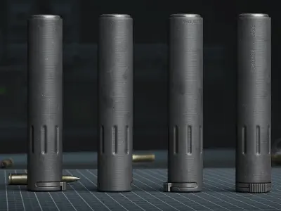 Silencer Default - GameReady model Low-poly 3D model