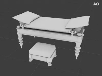 Ancient classical Kline - Triclinium 3D model