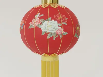 ChineseRedLatern01 Low-poly 3D model