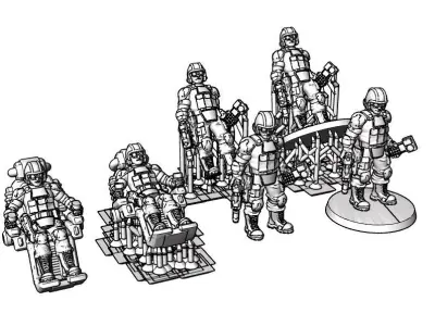 28mm Waldo Size Reference Figure With Cockpit Free 3D print model