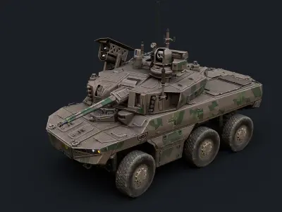 EBRC Jaguar Low-poly 3D model